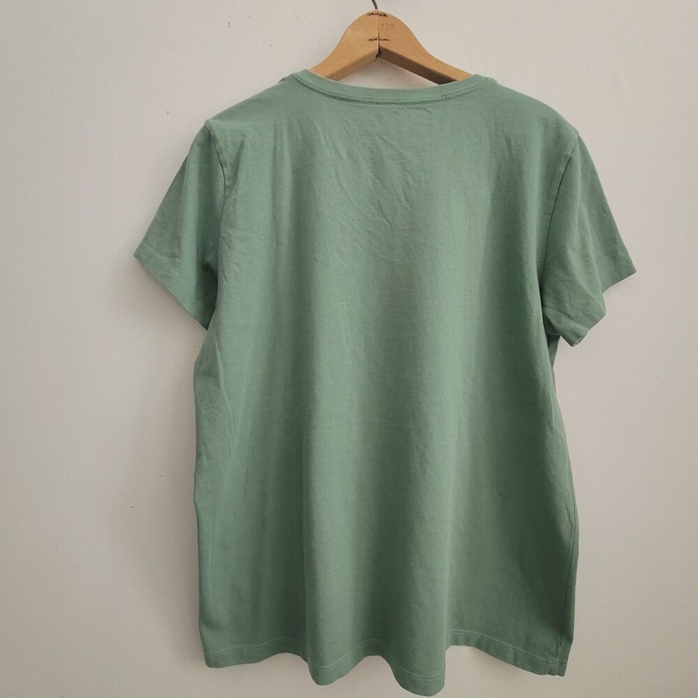 NWOTLife is good Womens CAT Crusher Tee Green T-Shirt L Short Sleeve V-neck - Picture 3 of 12